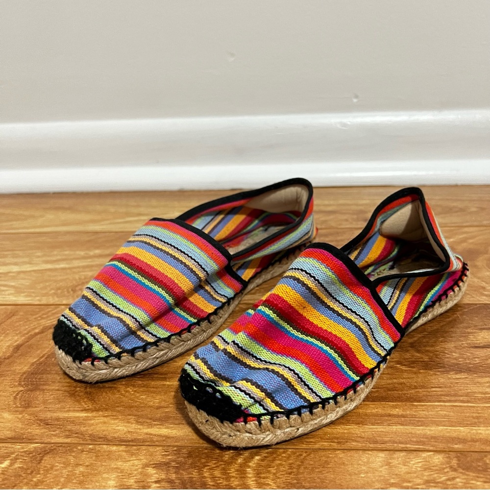 2 espadrilles from madrid shoes Size 36 5.5 multicolor Stripe Embroidered Boho
